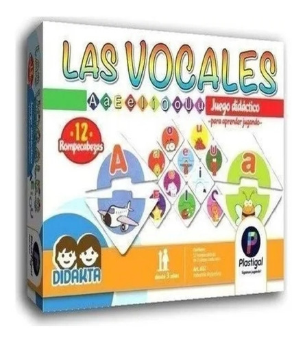 Juego Didáctico Infantil Las Vocales Plastigal
