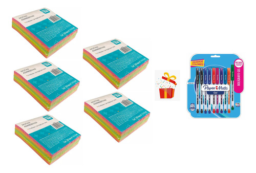 Pack 15 Notas Adhesivas 3x3 Cubo Neon C/400hjs +obsequio!!