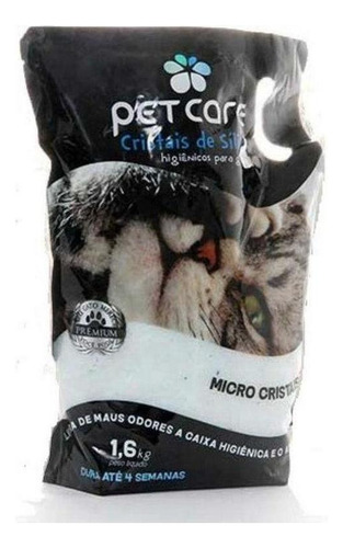 Areia De Gato Sílica Pet Care 1,6 Kg x 1.6kg de peso neto