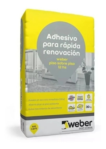Pegamento Weber Renovación Piso Sobre Piso X 30 Kg Oferta!!