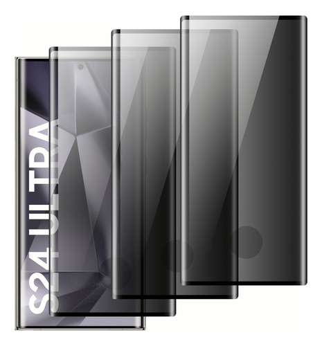 3x Privacy Cristal Templado Mica Para Samsung Galaxy S24ultr