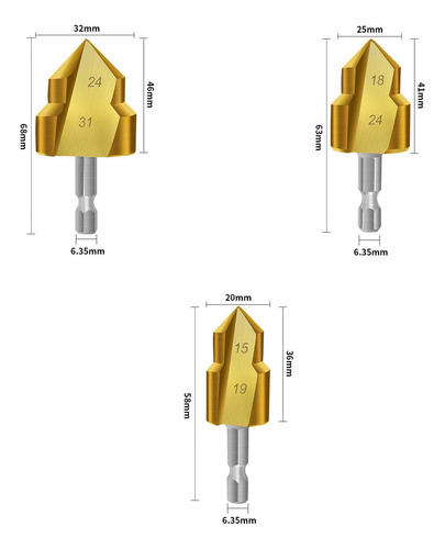 Ppr Lifting Stepped Drill Water Pipe 20mm 25mm 32mm 3 Peças