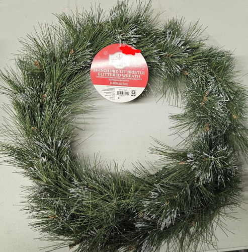 Corona Brillante Navidad Con Luces 60 Cm *sk