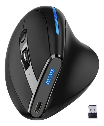 Ratón Inalámbrico Vertical Wifi Para Juegos Zelotes, Color R