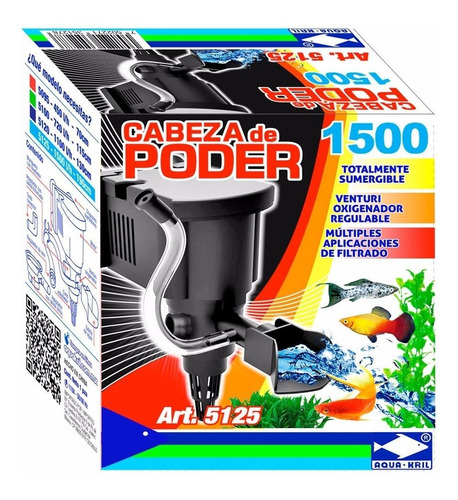 Cabeza De Poder Acuario Pecera Peces 1500 L/h 1.90m 5125