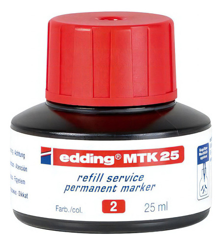 Tinta Recarga Marcador Permanente Edding Mtk 25 Capilaridad Color Rojo