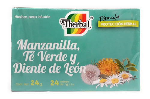 Manzanilla,te Verde,diente D Leon Therbal 24 Sobres Env Full