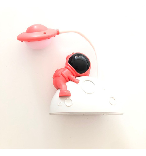 Lampara Led Luna Astronauta Acostado 3d Recargable Usb 