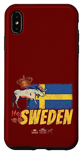 Funda Para iPhone XS Max Suecia Vintage Flag And Moose So-02