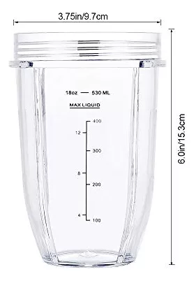 Vasos de repuesto para licuadora Ninja, vaso de 18 onzas con 2 tapas de  sellado para sorbos y 2 juntas de goma, compatibles con licuadoras Nutri  Ninja