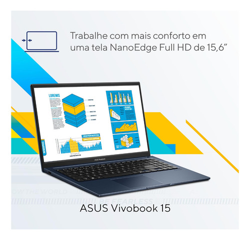 Notebook Asus Vivobook I5-1334u 4gb 256gb Ssd Windows 11 Cinza