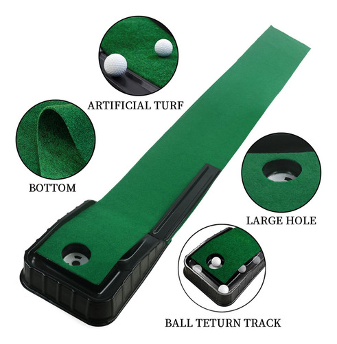Tapete De Golf Con 3 Pelotas, Entrenador De Putter Rojo