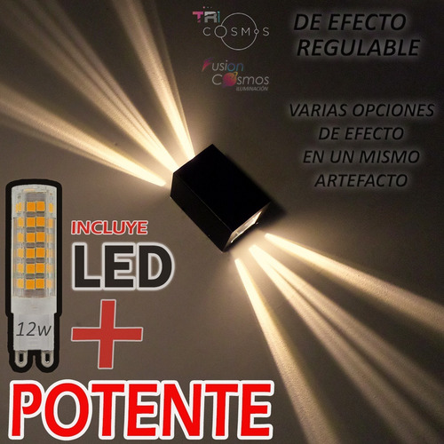 Imagen 2 de 10 de Proyector Luz Pared Efecto Transformable 6 Rayos X - Led 12w