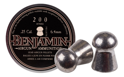 Diabolo Domed Benjamin Calibre .25 / 6.4mm, 27.8gr C/200 Pz.