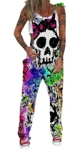 Mono Punk Con Estampado De Calavera Para Mujer Daisy Pri [u]