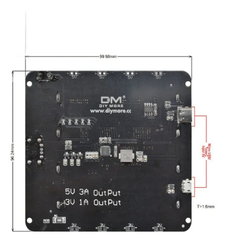 Modulo Para Cargar 4 Baterias 18650 Paralelo, Entrada Tipo C