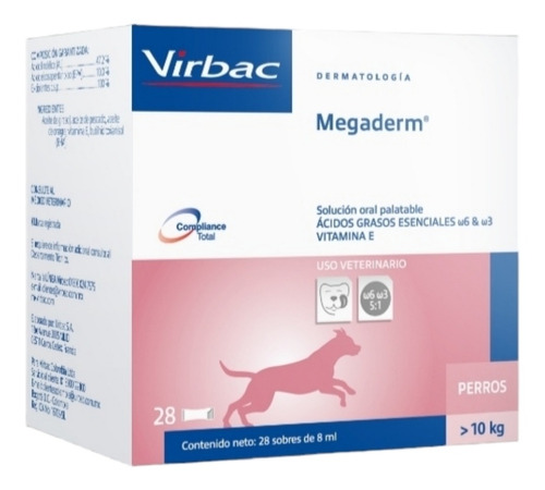 Virbac Megaderm Más De 10kg 8mlx28 Suplemento Ácidos Grasos