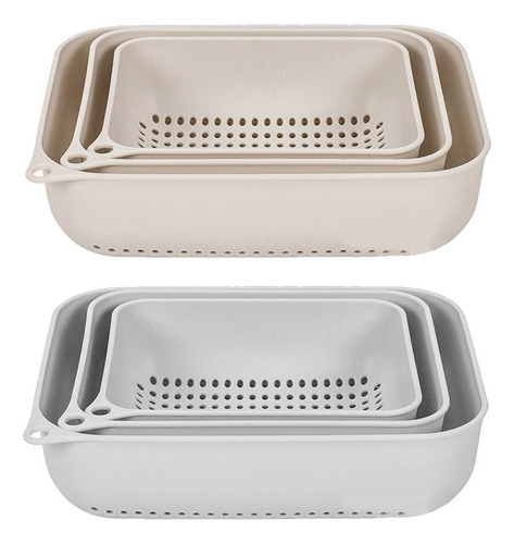 Escurridor De Verduras Set X 3, Colador 3 Tamaños 12829 Color Beige