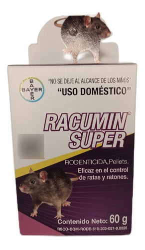 Paquete De 3 Racumin Pellets 60g Bayer Control De Ratas