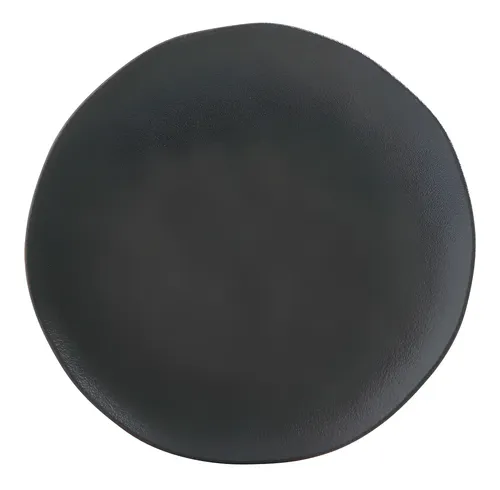 Jogo Com 6 Pratos Rasos Orgânico Preto Matte Ø26,5cm Porto  Brasil
