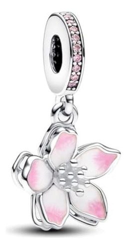 Charm De Plata De Ley 925 Charm Flor De Cerezo For Pulsera