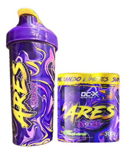 Ares Energy Dc-x Pré-treino 300g - Maçã Verde E Garrafa