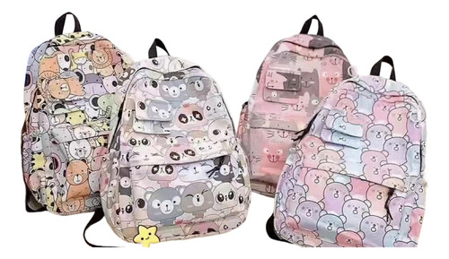 Mochila Escolar Infantil Con Bolsillos Frontales Y Laterales