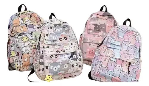Mochila Escolar Infantil Con Bolsillos Frontales Y Laterales