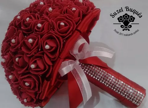 Buquê / Bouquet De Noiva Casamentos - Eva - Vermelho Marsala - Escorrega o  Preço