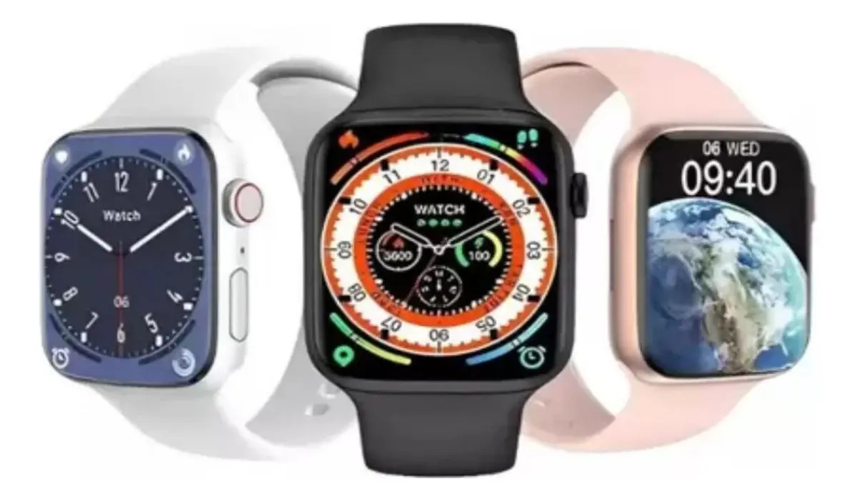 Smartwatch Bazik Prime W52 Pro Max Branco Com 7 Pulseiras e Tela de 2.01"
