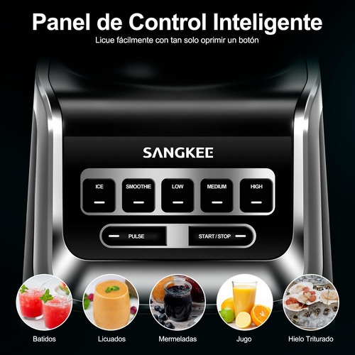 Licuadora Profesional Procesador De Alimentos 1.85l 6 Cuchil