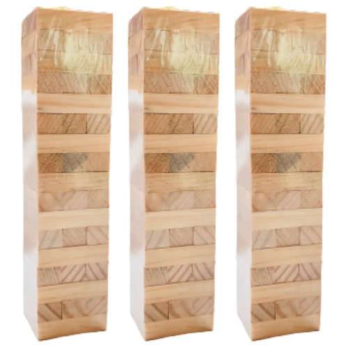 10 Torres De Bloques Naturales| Juego De Mesa 20.5x4.5x4.5