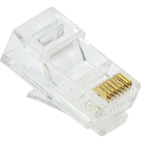 Plug Conector Rj45 8x8 Cat5e Pacote Com 50 Cristal