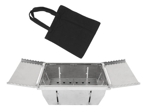 Estufa De Leña Para Acampar De Acero Inoxidable, Mini Rectan
