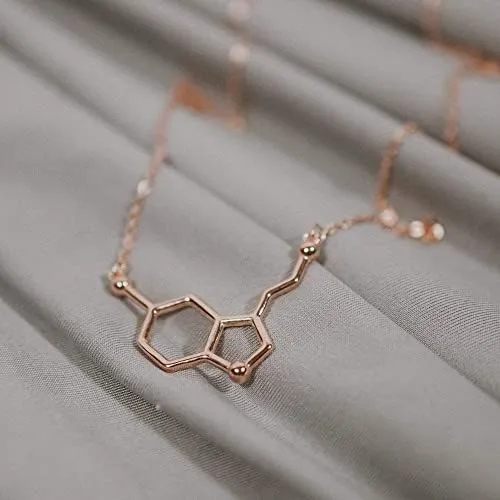 Collar De Molécula De Serotonina En Plata De Ley 925
