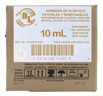 Comprar Jeringas Plástico 10 Ml Con Aguja 20x32 Caja Con 100 Piezas