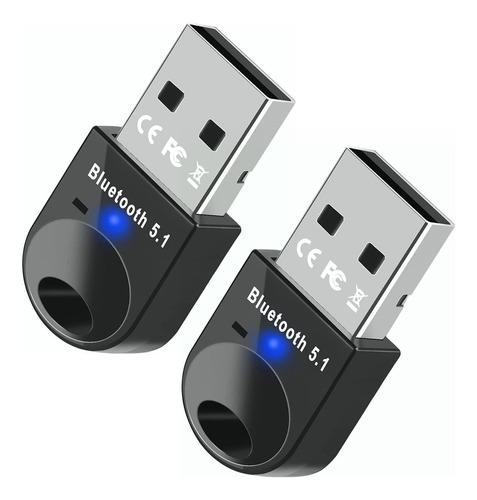 2×mini Adaptador Bluetooth 5.1 Usb Dual Computadora Pc