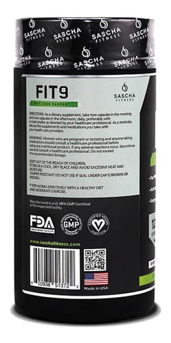 Imagen 6 de 7 de Sascha Fitness Fit 9 120 Capsulas 3 Frascos Original