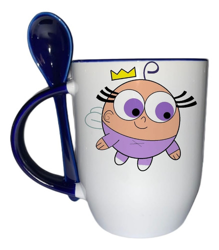 Taza De Los Personajes De Los Padrinos Magicos Con Cuchara