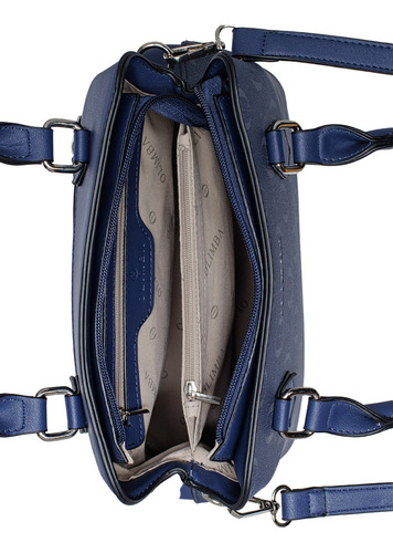 Bolsa Satchel Olimba Mujer De Moda Grande Amplia 88524 Azul Lisa Oro