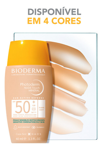 Protetor Solar Nude Touch Mineral Spf50+ Cor 4 40ml Bioderma