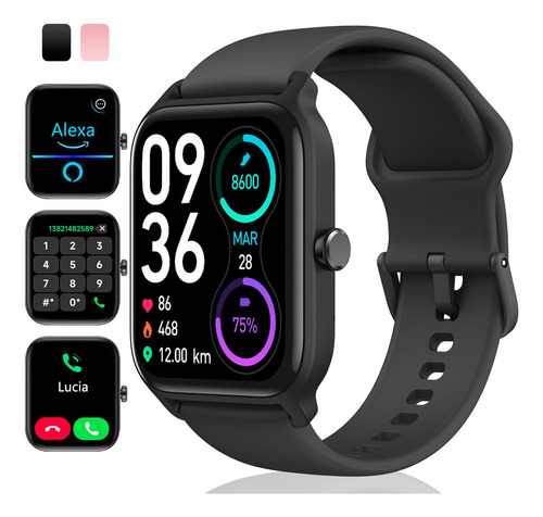 Smartwatch Mujer Hombre Reloj Inteligente Bt Llamadas Alexa 