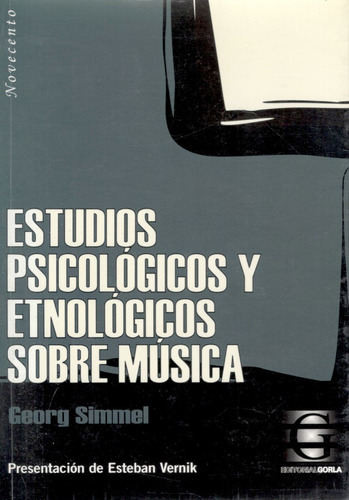 Estudios Psicológicos Y Etnológicos Sobre Música Simmel A99