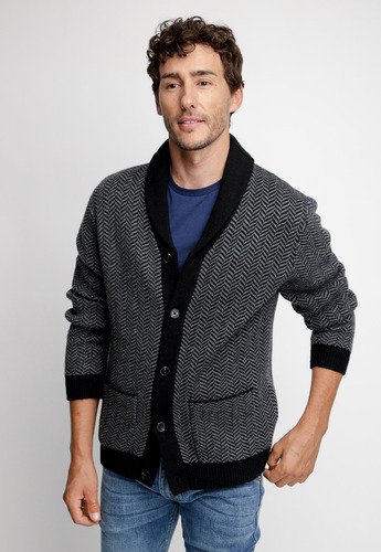 Cardigan Hombre Montana Negro Fw 2023 Ferouch