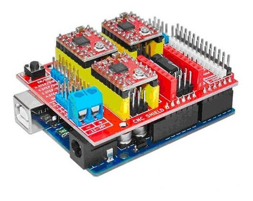 Imagen 1 de 6 de Kit Cnc Shield + Uno Compatible Arduino Ide  + Usb 