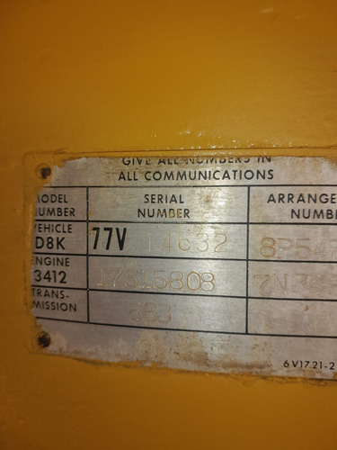 Trator De Esteira Cat D8k - 1981