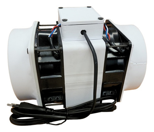 Exaustor Dualfan Turbo Axial 125mm 250m3/h Indoor Grow Coifa Branco