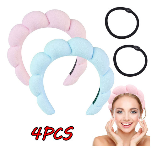 Diadema De Maquillaje De 4 Piezas Para El Cuidado De La Piel