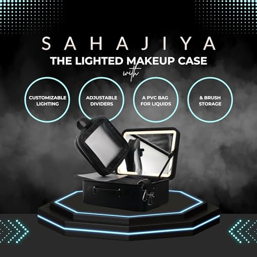 Estuche De Maquillaje Iluminado Con Espejo Led Y Divisores