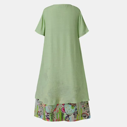 Vestidos Grandes De Moda De Verano Con Dos Vestidos Falsos